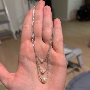 Layered pearl necklace